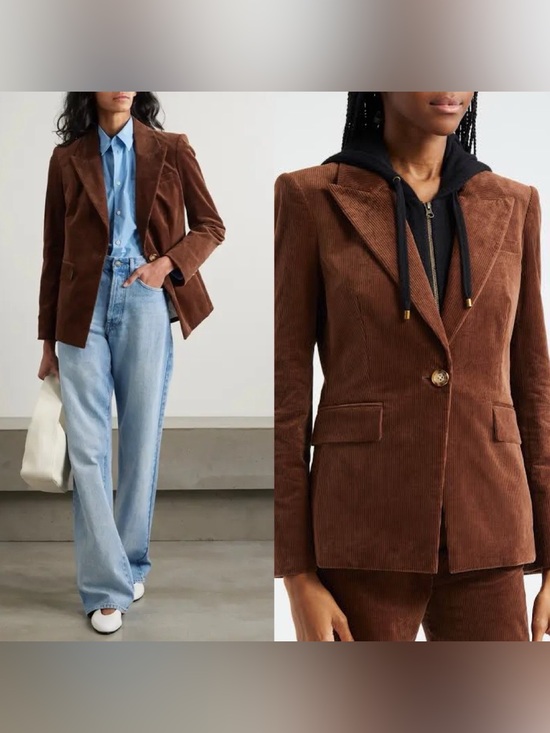 Veronica Beard Jackets & Blazers - VERONICA BEARD Reagan Corduroy Dickey Jacket Dark Cocoa Brown Sz 2 Dark Academia